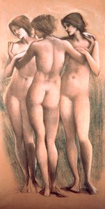 As Três Graças, c.1885, (pastel)